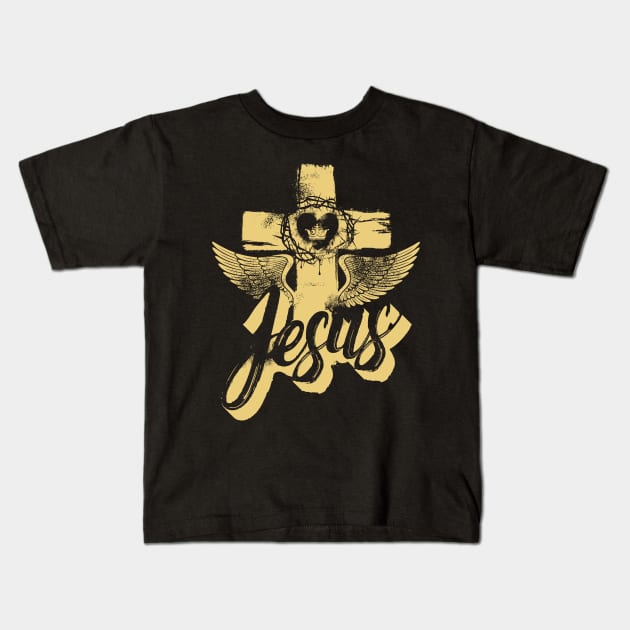 Jesus cross Kids T-Shirt by Reformer